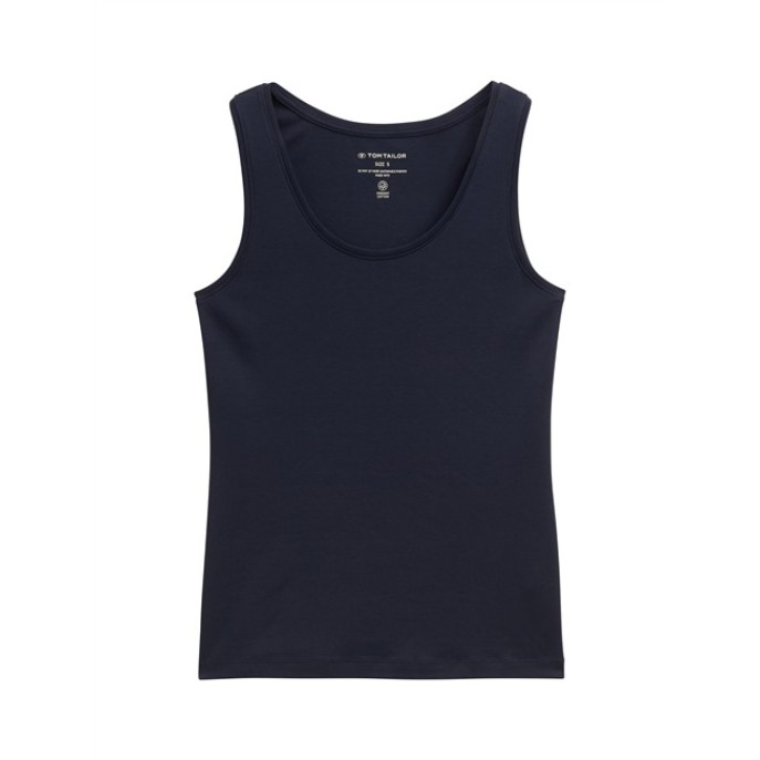 Tom Tailor Damesmode 1045540 Basic top ronde halslijn- Marine
